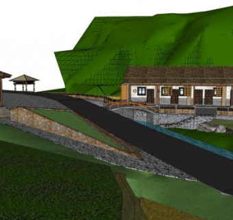 农村房屋设计su模型下载_sketchup草图大师SKP模型