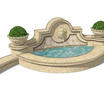 法式景墙su模型下载_sketchup草图大师SKP模型