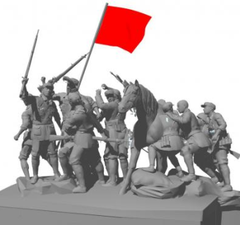 红色主题人物su模型下载_sketchup草图大师SKP模型