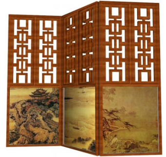 中式镂空屏风su模型下载_sketchup草图大师SKP模型