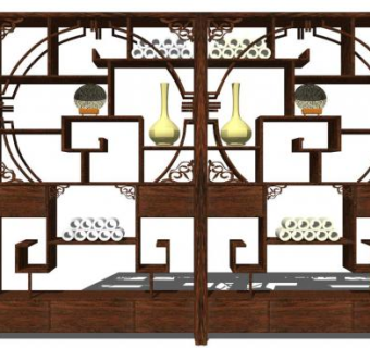 木质展柜su模型下载_sketchup草图大师SKP模型
