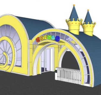 幼儿园创意大门su模型下载_sketchup草图大师SKP模型