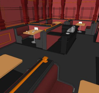 烧烤餐厅su模型下载_sketchup草图大师SKP模型