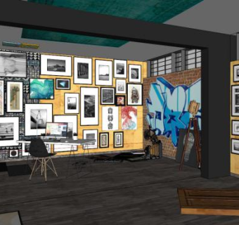 画室建筑su模型下载_sketchup草图大师SKP模型