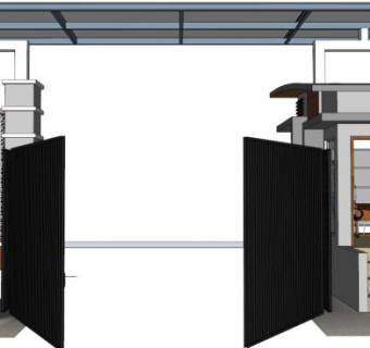 现代工厂大门设计su模型下载_sketchup草图大师SKP模型