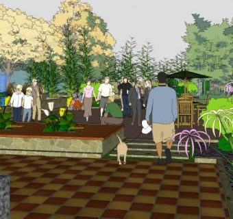 现代休闲景观公园SU模型下载_sketchup草图大师SKP模型