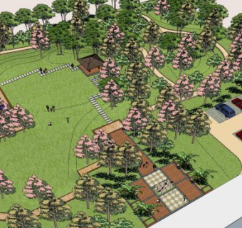 园林景观设计sketchup模型下载_sketchup草图大师SKP模型