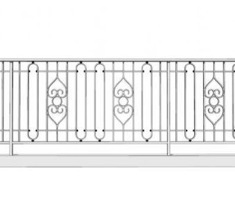 铁艺栏杆柱su模型下载_sketchup草图大师SKP模型