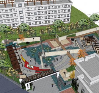 翠枫公园设计SU模型下载_sketchup草图大师SKP模型