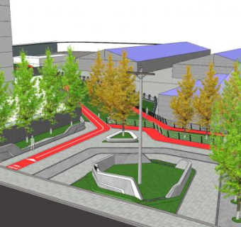 现代设计公园SU模型下载_sketchup草图大师SKP模型