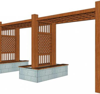 停车位花架su模型下载_sketchup草图大师SKP模型