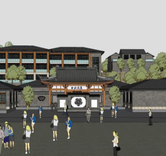 现代生态公园设计SU模型下载_sketchup草图大师SKP模型