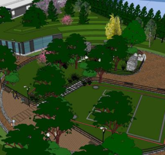 自然公园规划SU模型下载_sketchup草图大师SKP模型