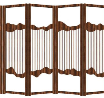 木屏风su模型下载_sketchup草图大师SKP模型
