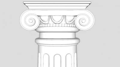 凹槽的柱子柱形SKP模型设计_su模型下载 草图大师模型_SKP模型