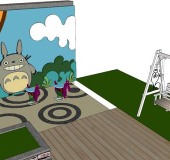 庭院儿童摇摇马SU模型下载_sketchup草图大师SKP模型