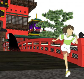 动漫人物千寻剪影SU模型下载_sketchup草图大师SKP模型