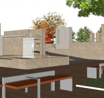 现代简约公园设计SU模型下载_sketchup草图大师SKP模型