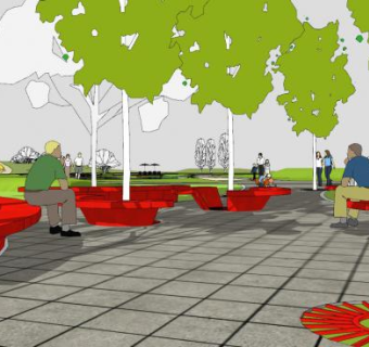 简易公园景观SU模型下载_sketchup草图大师SKP模型