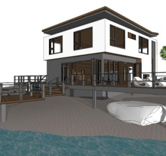 海景别墅su模型下载_sketchup草图大师SKP模型