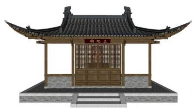 土地庙建筑su模型下载_sketchup草图大师SKP模型