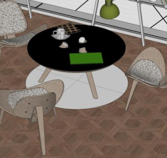 室外桌椅设计su模型下载_sketchup草图大师SKP模型