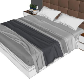 宾馆床su模型下载_sketchup草图大师SKP模型