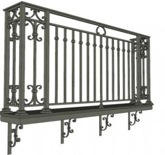 欧式阳台围栏su模型下载_sketchup草图大师SKP模型