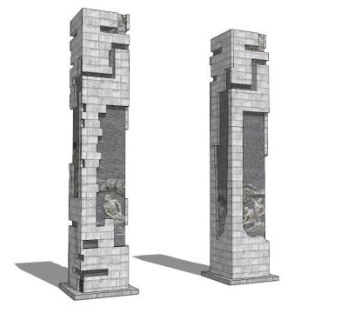 景观文化柱su模型下载_sketchup草图大师SKP模型