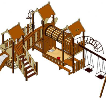 幼儿园室外游乐设施su模型下载_sketchup草图大师SKP模型