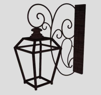 户外铁艺灯su模型下载_sketchup草图大师SKP模型