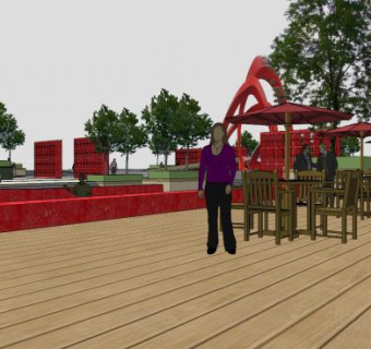 公园凉棚走道SU模型下载_sketchup草图大师SKP模型