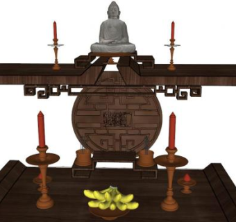 中式烛台su模型下载_sketchup草图大师SKP模型