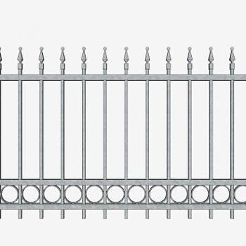 铁柱栏杆su模型下载_sketchup草图大师SKP模型