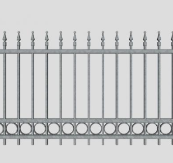 铁柱栏杆su模型下载_sketchup草图大师SKP模型