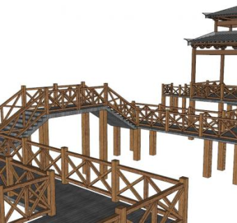景点石质栈道su模型下载_sketchup草图大师SKP模型