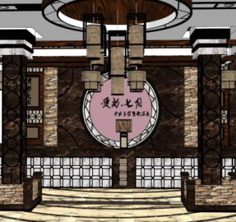 星级酒店接待台su模型下载_sketchup草图大师SKP模型