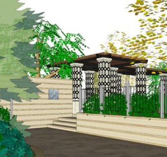 欧式公园户外设施SU模型下载_sketchup草图大师SKP模型