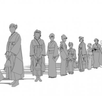 2d古代人物su模型下载_sketchup草图大师SKP模型