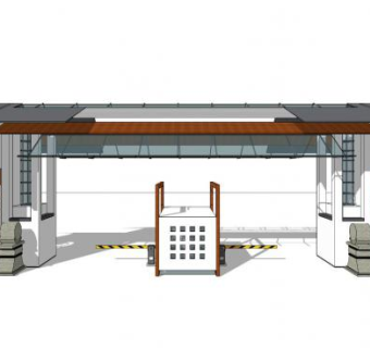 简约中式大门su模型下载_sketchup草图大师SKP模型