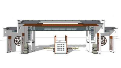 简约中式大门su模型下载_sketchup草图大师SKP模型