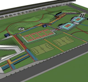 运动公园场地规划SU模型下载_sketchup草图大师SKP模型