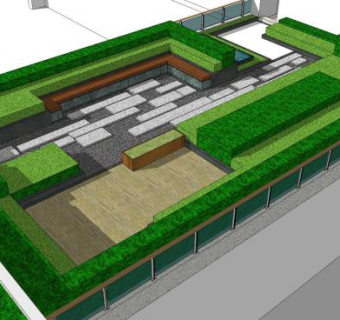 植物园办公楼屋顶花园SU模型下载_sketchup草图大师SKP模型