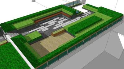 植物园办公楼屋顶花园SU模型下载_sketchup草图大师SKP模型