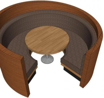 餐厅圆卡座su模型下载_sketchup草图大师SKP模型