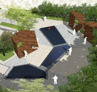 现代小区公园规划SU模型下载_sketchup草图大师SKP模型