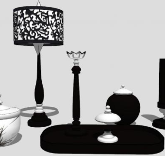 小艺术摆件su模型下载_sketchup草图大师SKP模型