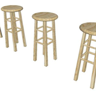 圆形吧台椅su模型下载_sketchup草图大师SKP模型