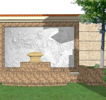 墙体浮雕su模型下载_sketchup草图大师SKP模型