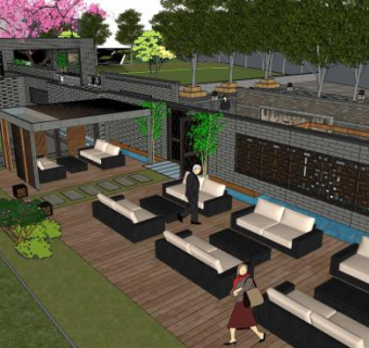 泰丰清水湾售楼处SU模型下载_sketchup草图大师SKP模型